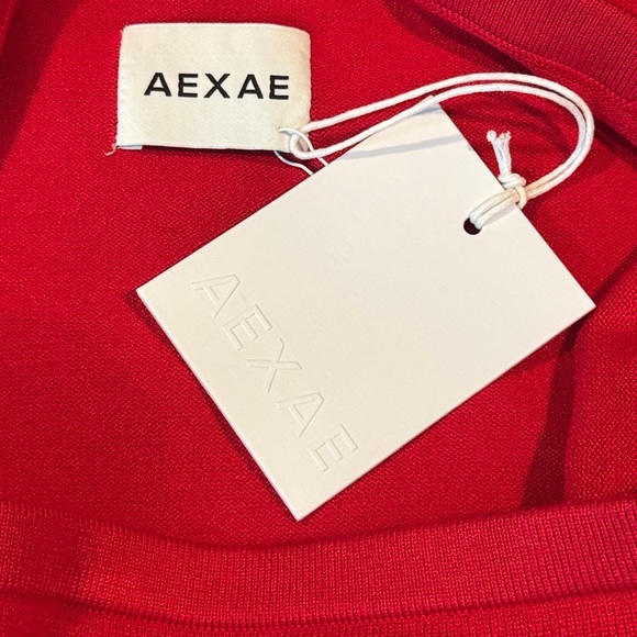 AEXAE Red Knit Maxi Skirt Size S NWT – Luxury Ribbed Stretch Skirt - Picture 5 of 6